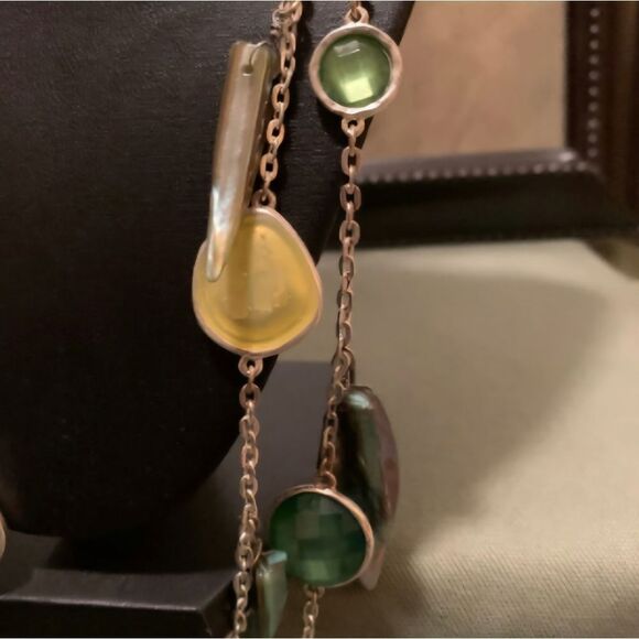 Chico's Multicolor Gemstone Layered Necklace 30" - Picture 7 of 10